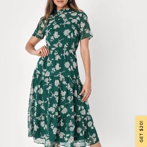Lulus green floral dress
